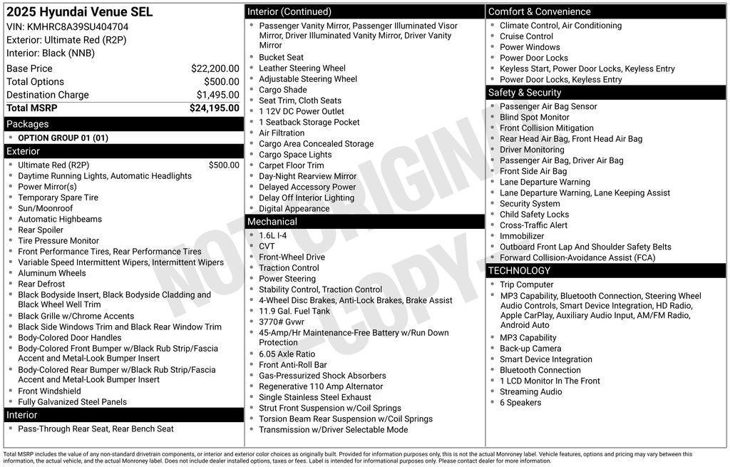 used 2025 Hyundai Venue car, priced at $20,382