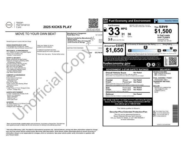 used 2025 Nissan Kicks Play car, priced at $20,994