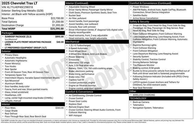 used 2025 Chevrolet Trax car