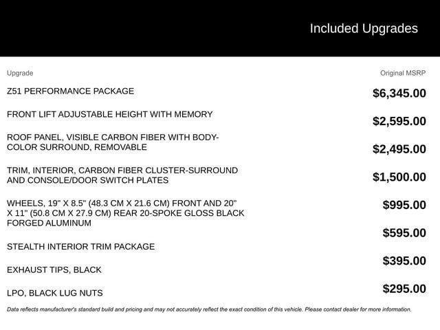 new 2026 Chevrolet Corvette car, priced at $89,919