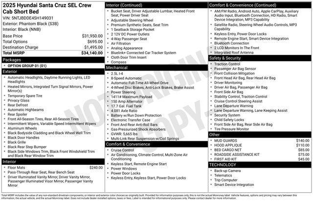used 2025 Hyundai SANTA CRUZ car, priced at $28,667