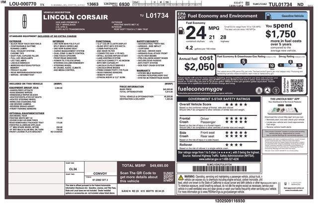 new 2026 Lincoln Corsair car, priced at $43,222