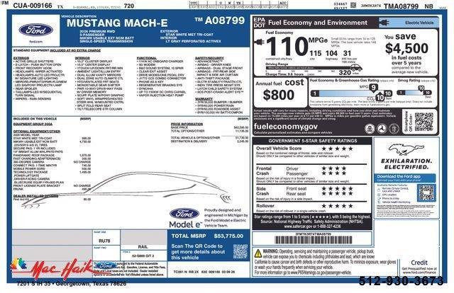new 2026 Ford Mustang Mach-E car, priced at $52,818