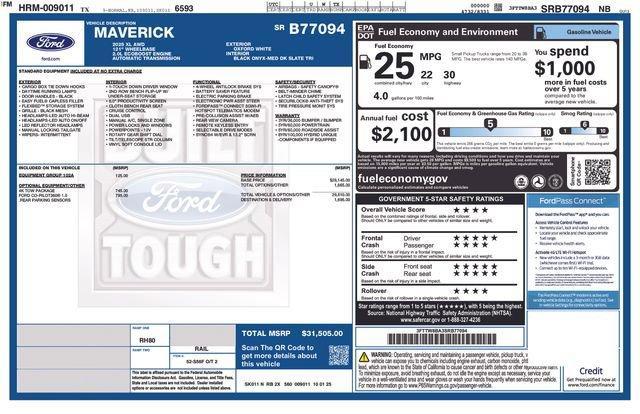 new 2025 Ford Maverick car, priced at $27,304
