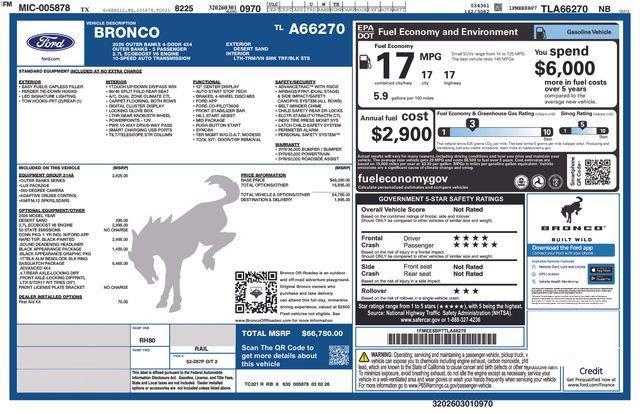 new 2026 Ford Bronco car, priced at $66,030