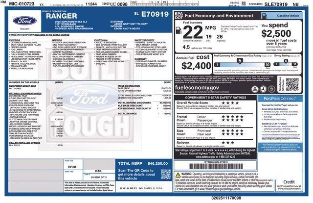 new 2025 Ford Ranger car, priced at $43,250