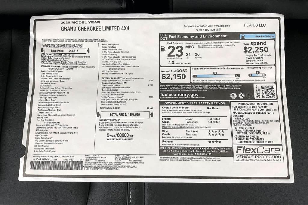 new 2026 Jeep Grand Cherokee car, priced at $46,225
