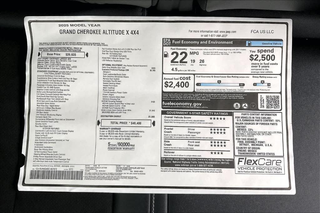 new 2025 Jeep Grand Cherokee car, priced at $42,850