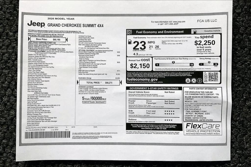 new 2026 Jeep Grand Cherokee car, priced at $62,975