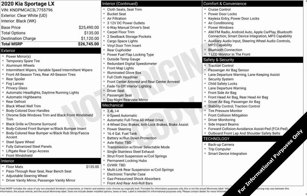 used 2020 Kia Sportage car, priced at $10,900