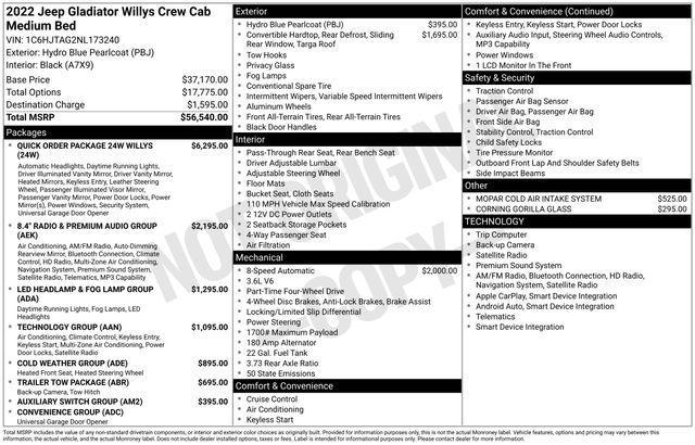 used 2022 Jeep Gladiator car, priced at $33,197