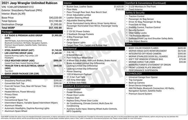 used 2021 Jeep Wrangler Unlimited car, priced at $35,797