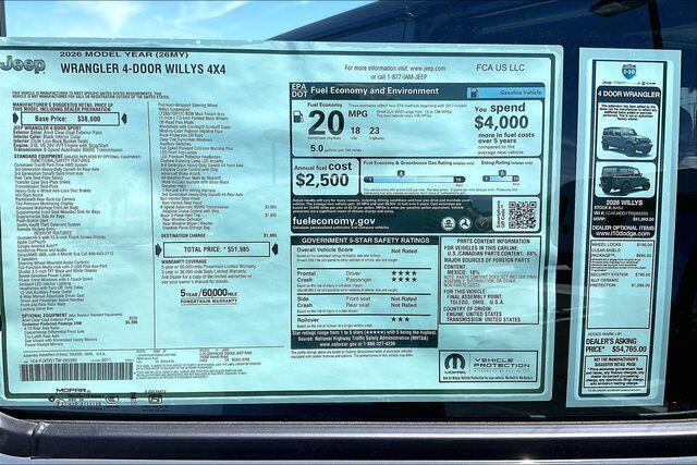 new 2026 Jeep Wrangler car, priced at $50,985