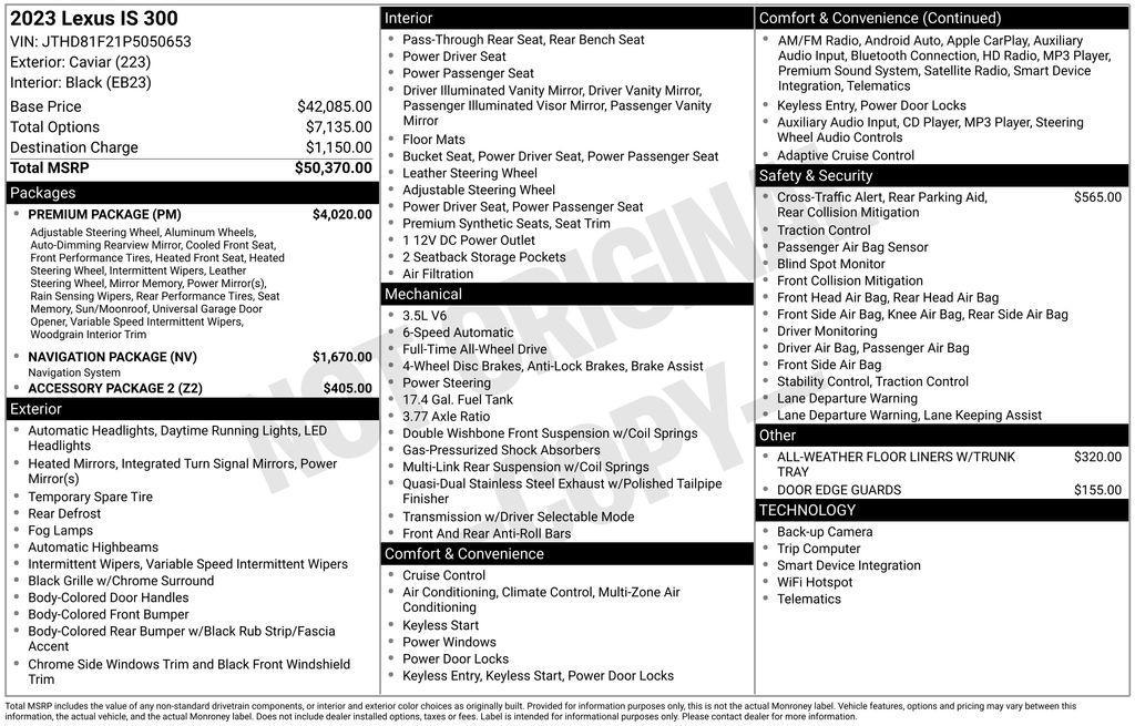 used 2023 Lexus IS 300 car, priced at $34,890