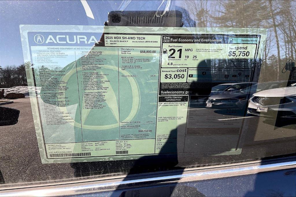 new 2025 Acura MDX car, priced at $60,750