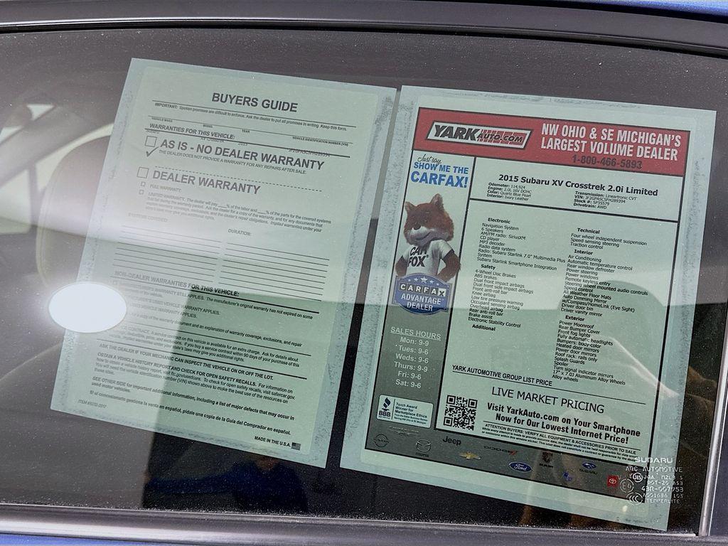 used 2015 Subaru XV Crosstrek car, priced at $12,998