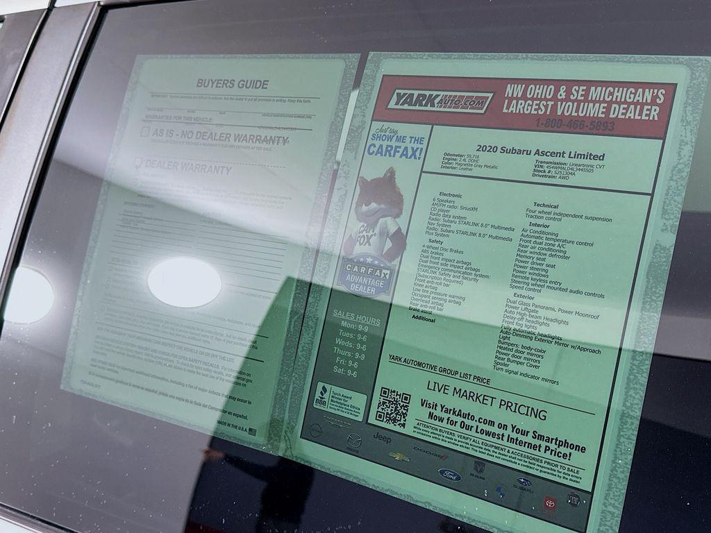 used 2020 Subaru Ascent car, priced at $22,900