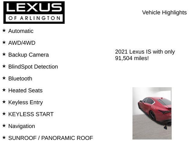 used 2021 Lexus IS 350 car, priced at $31,995
