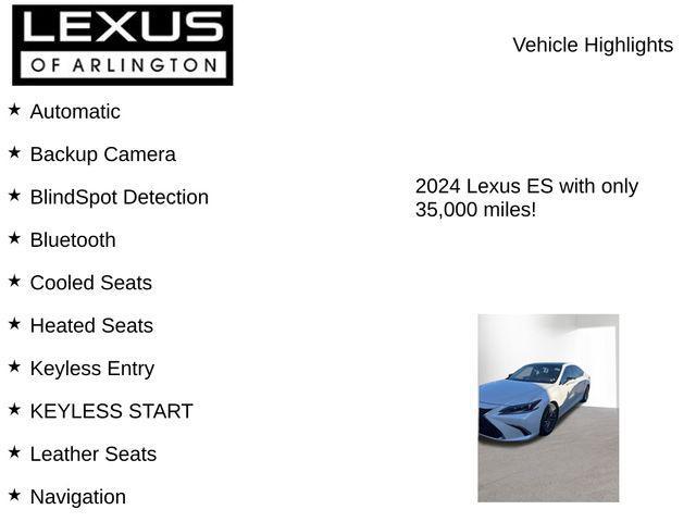 used 2024 Lexus ES 350 car, priced at $44,995