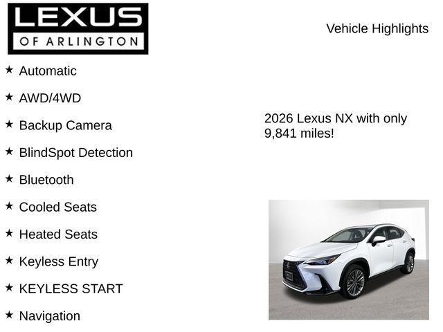 used 2026 Lexus NX 350 car, priced at $48,495