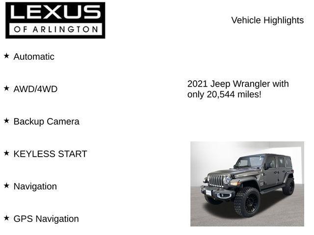 used 2021 Jeep Wrangler Unlimited car, priced at $33,495