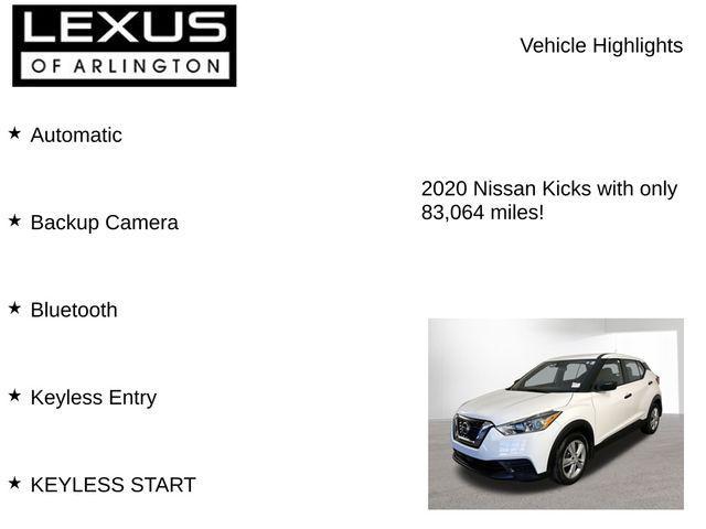 used 2020 Nissan Kicks car, priced at $10,995