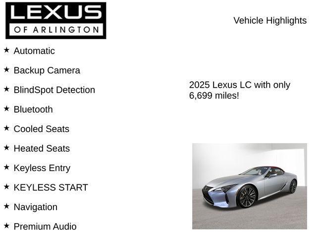 used 2025 Lexus LC 500 car, priced at $118,995