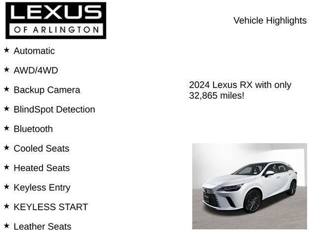 used 2024 Lexus RX 350 car, priced at $52,995