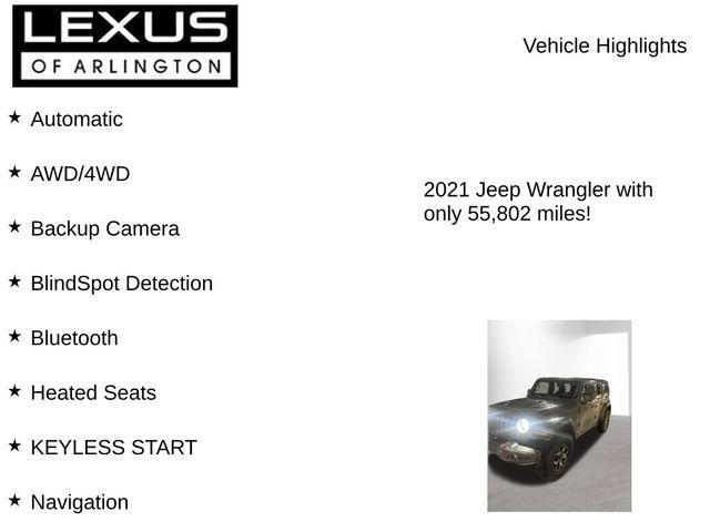 used 2021 Jeep Wrangler Unlimited car, priced at $30,495