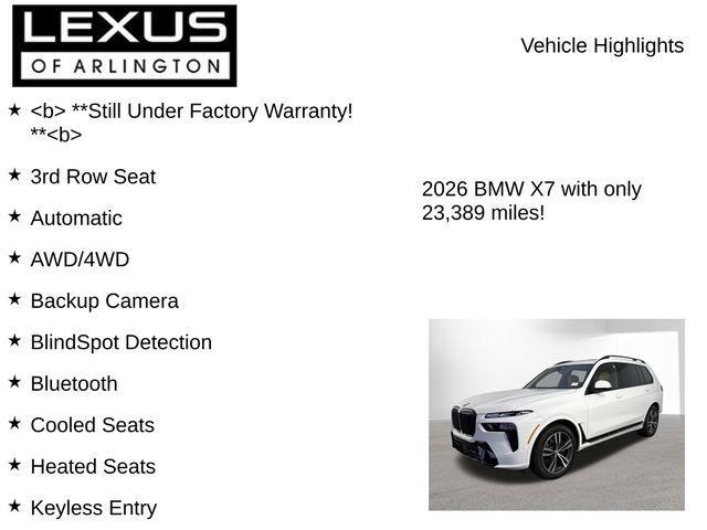 used 2026 BMW X7 car, priced at $74,995