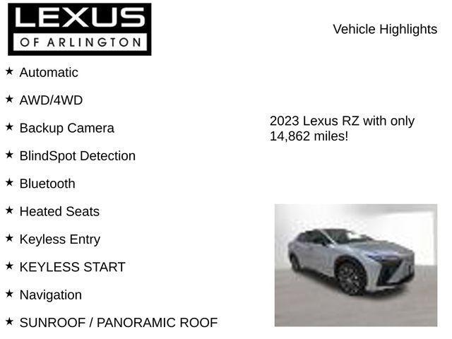 used 2023 Lexus RZ 450e car, priced at $32,495