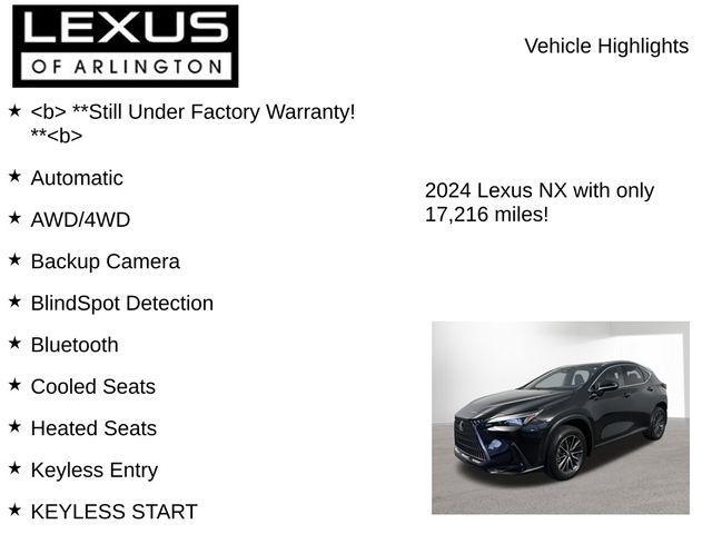 used 2024 Lexus NX 350 car, priced at $45,495