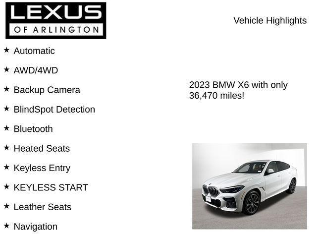 used 2023 BMW X6 car, priced at $52,995