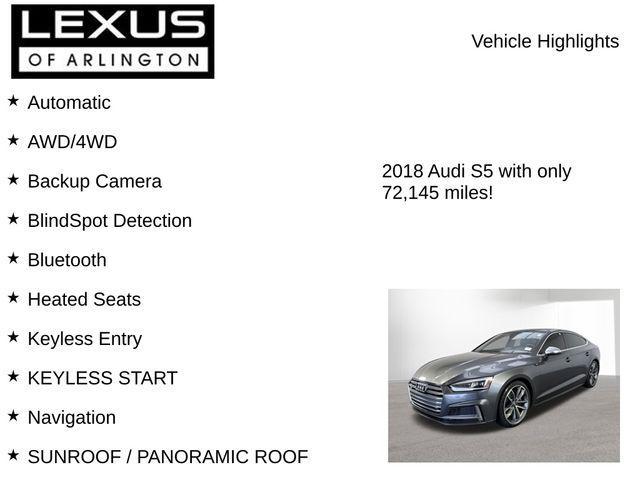 used 2018 Audi S5 car, priced at $25,995