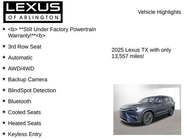 used 2025 Lexus TX 350 car, priced at $62,495