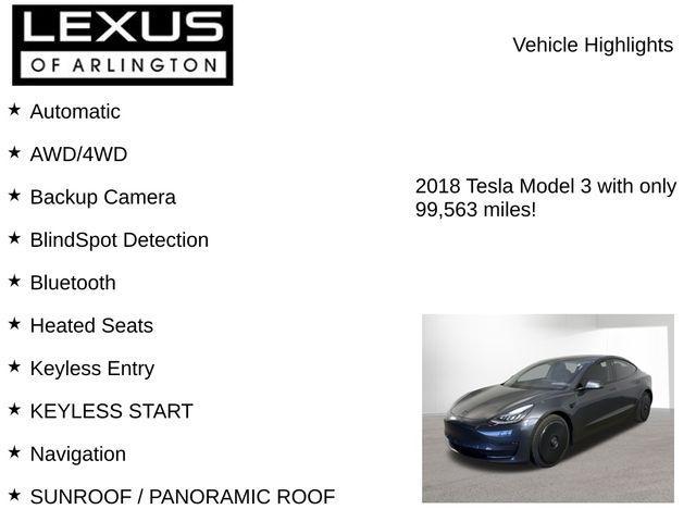 used 2018 Tesla Model 3 car, priced at $16,495