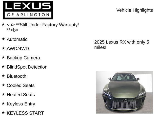 used 2025 Lexus RX 350 car, priced at $57,495