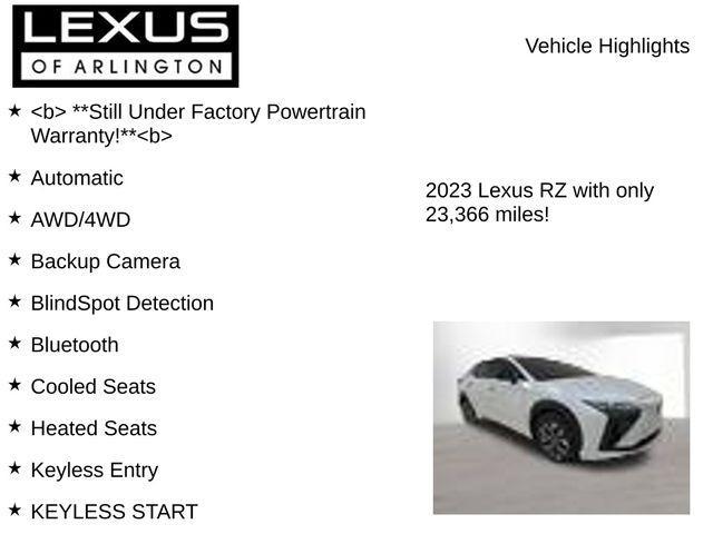 used 2023 Lexus RZ 450e car, priced at $32,995