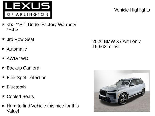 used 2026 BMW X7 car, priced at $79,895