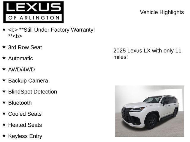 used 2025 Lexus LX 700h car, priced at $111,995