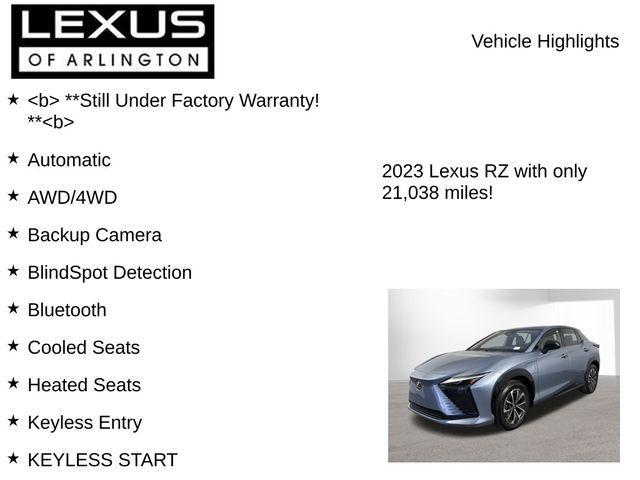 used 2023 Lexus RZ 450e car, priced at $32,495