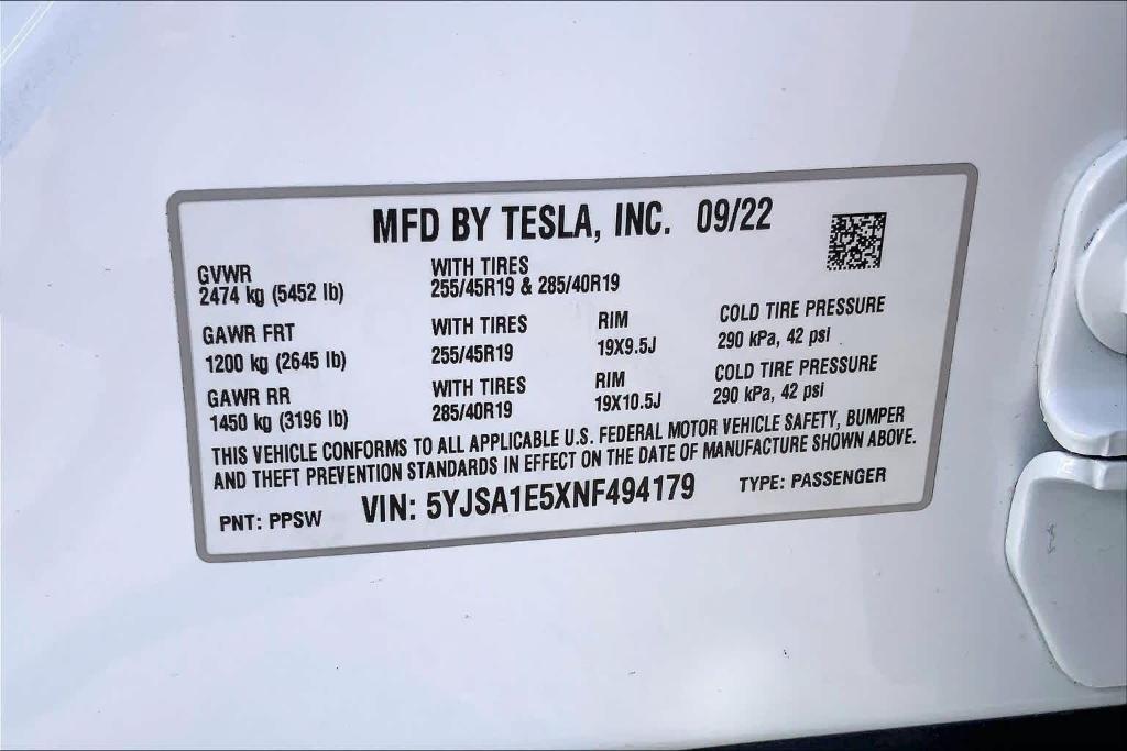 used 2022 Tesla Model S car, priced at $49,900