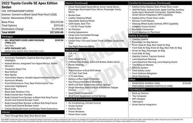 used 2022 Toyota Corolla car, priced at $19,900