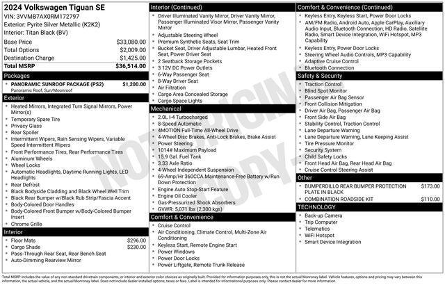 used 2024 Volkswagen Tiguan car, priced at $25,999
