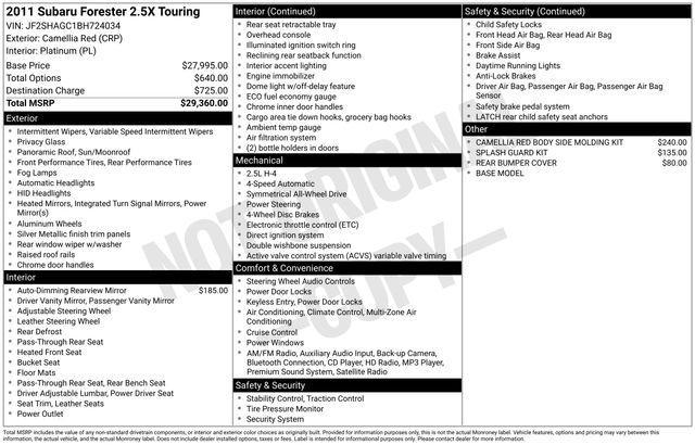 used 2011 Subaru Forester car, priced at $8,999