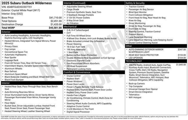 new 2025 Subaru Outback car
