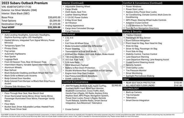 used 2023 Subaru Outback car, priced at $24,700