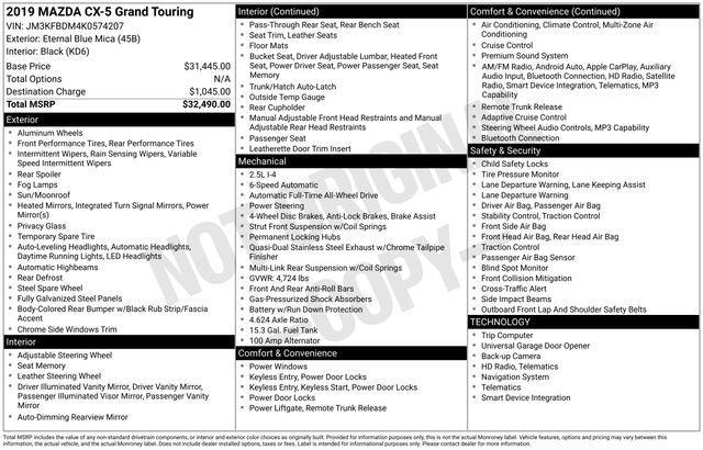 used 2019 Mazda CX-5 car, priced at $17,400