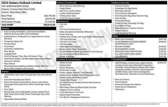 used 2024 Subaru Outback car, priced at $30,899