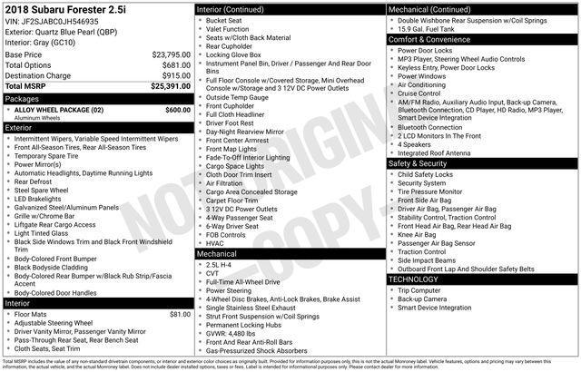 used 2018 Subaru Forester car, priced at $16,999